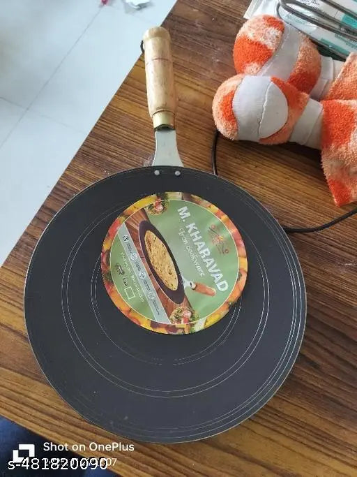 WOODEN H Loha tawa handmade lokhand roti tawa with wooden Handle size, paratha tawa, dosa tawa, cheela chila tawa