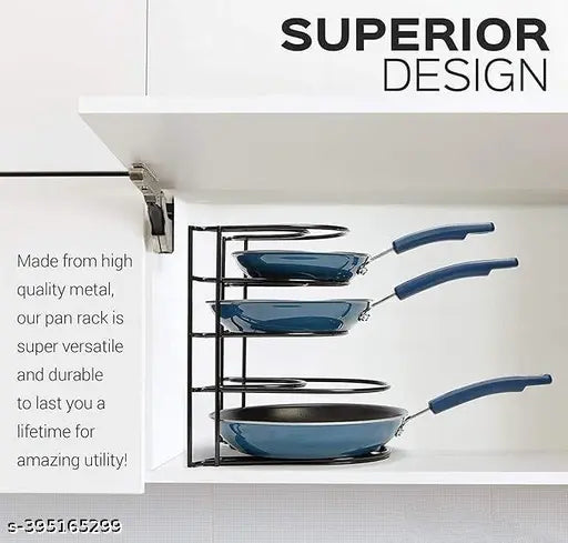 Kitchen Cabinet Pan Cover Storage Rack Plate, Pot, Lid Rack, Cutting Board Organizer for Kitchen Pantry and Countertop