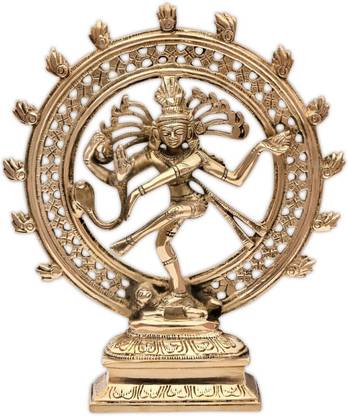 TREEMAISON Vastu Brass Natraj | Weight-1164gm Approx| Lord Shiva Dancing Idol Decorative Showpiece  -  23.5 cm  (Brass, Gold)