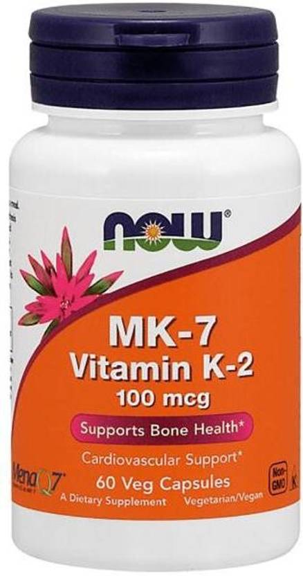 Now Foods MK-7, Vitamin K-2, 100 mcg, 60 Veg Capsules (60 No)