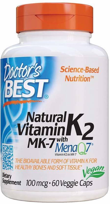 Doctor's Best Natural Vitamin K2 Mk-7 with Menaq7 100Mcg - 60 Capsules (60 No)