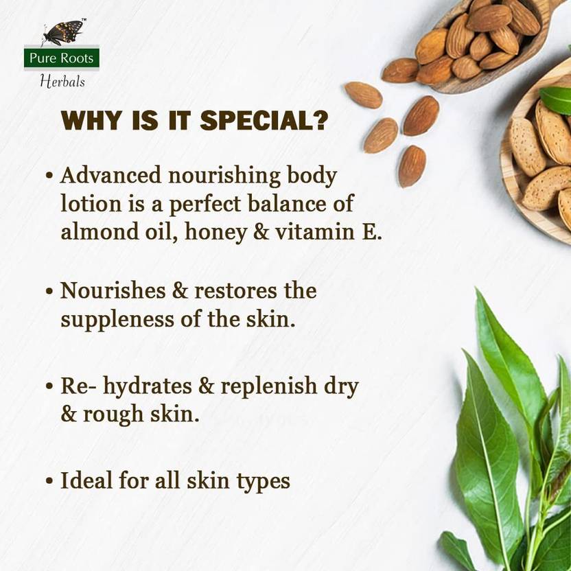 Pure Roots Cocoa Butter and Almond & Honey Body Lotion Combo 400ml Each Pack of 2 - Total  (800 ml)