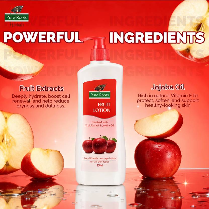 Pure Roots Fruit Lotion - Pack of 2 ( 300ml * 2 )  (600 ml)