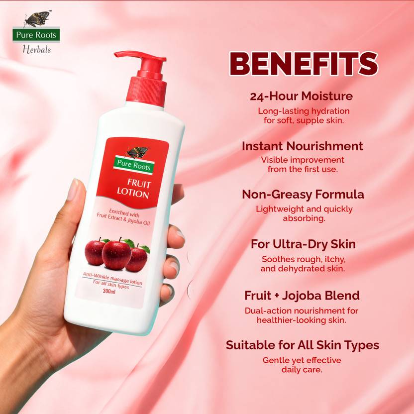Pure Roots Fruit Lotion - Pack of 2 ( 300ml * 2 )  (600 ml)