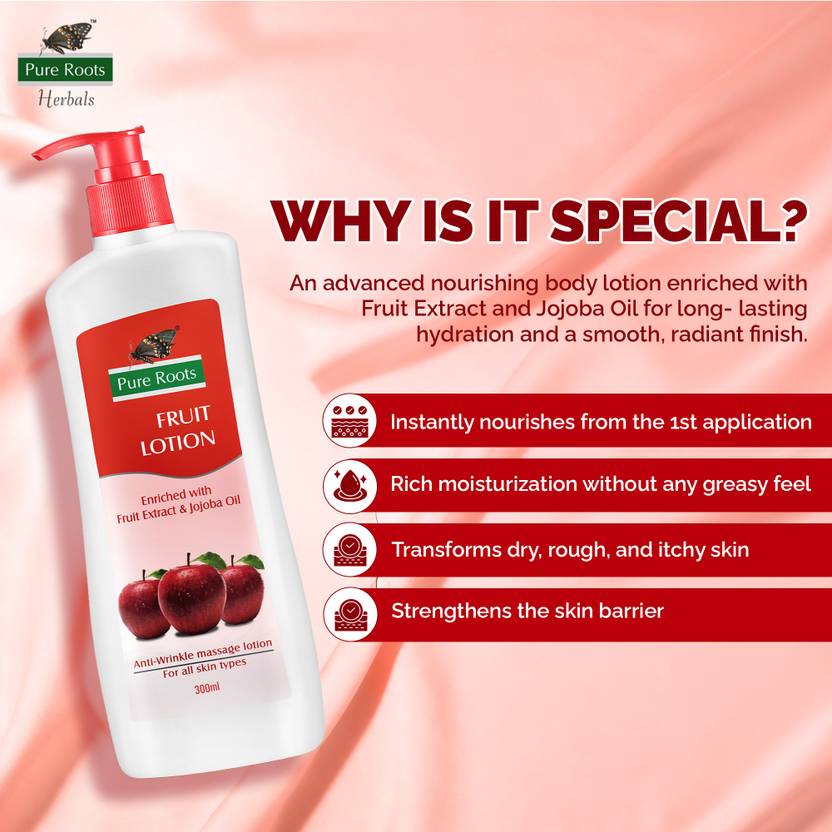 Pure Roots Fruit Lotion - Pack of 2 ( 300ml * 2 )  (600 ml)