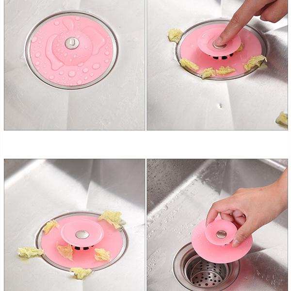 Creative 2-in-1 Silicone Sewer Sink Sealer Cover Drainer (multicolour) - Springkart 
