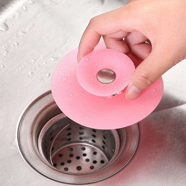 Creative 2-in-1 Silicone Sewer Sink Sealer Cover Drainer (multicolour) - Springkart 