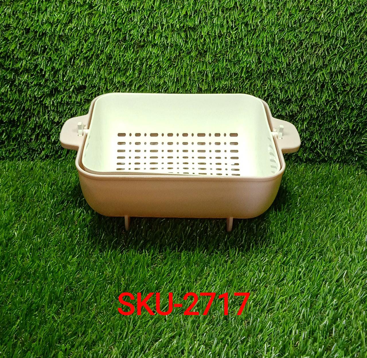 Multifunctional BPA Free Double Layered Plastic Rotatable Strainer Basket (Multicolor) - Springkart 