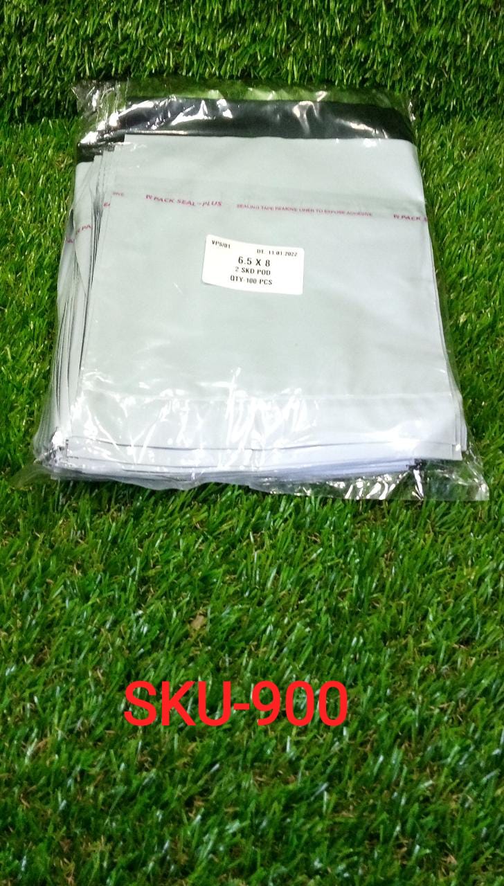 Tamper Proof Courier Bags(6.5X08 PLAIN 180 POD M1) - 100 pcs - Springkart 