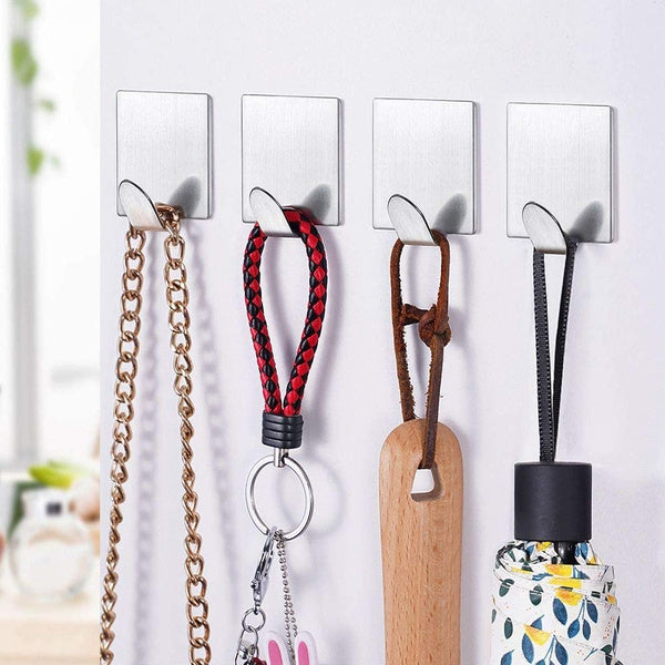 Multipurpose Stainless Steel Adhesive Hooks - Springkart 
