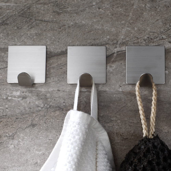 Multipurpose Stainless Steel Adhesive Hooks - Springkart 