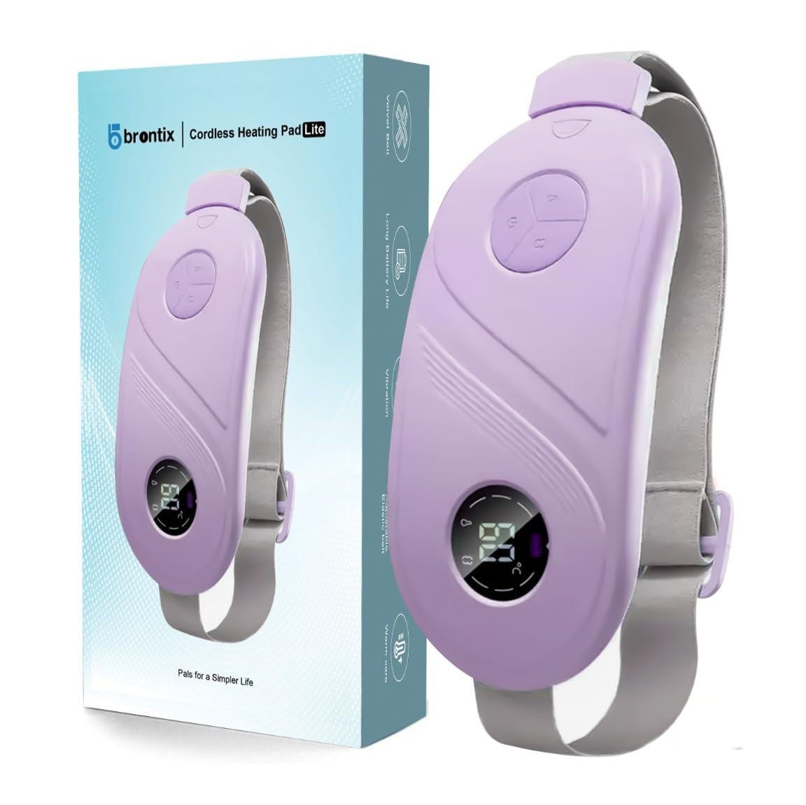 BRONTIX Period Cramp Relief Massager With 6 Modes Heating Pad For Back Pain, Crampfree-Period Cramp Relief Heater And Massager, Works As Periods Pain Relief Products, Rose