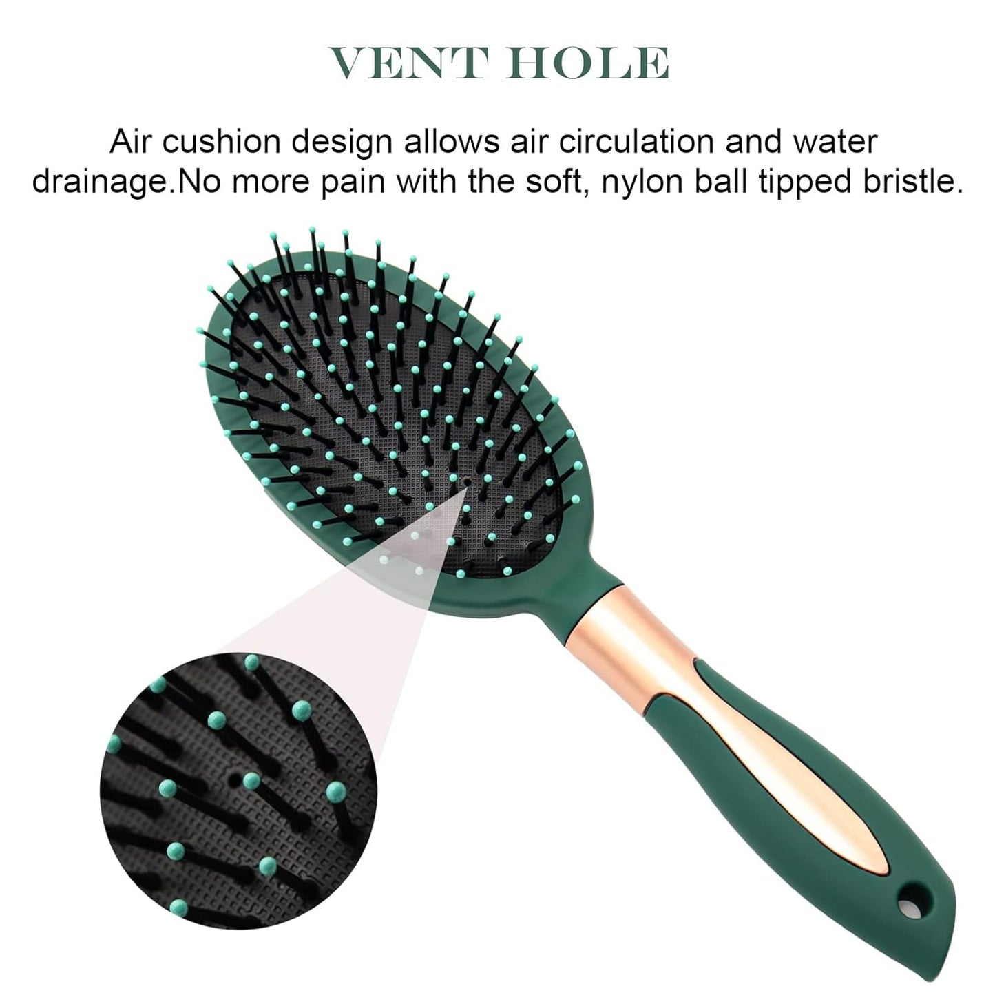 Massage Comb, Air Cushion Massage Hair Brush Ergonomic Matt Disappointment for Straight Curly Hair Cushion Curly Hair Comb for All Hair Types, Home Salon DIY Hairdressing Tool (1 Pc) - Springkart 