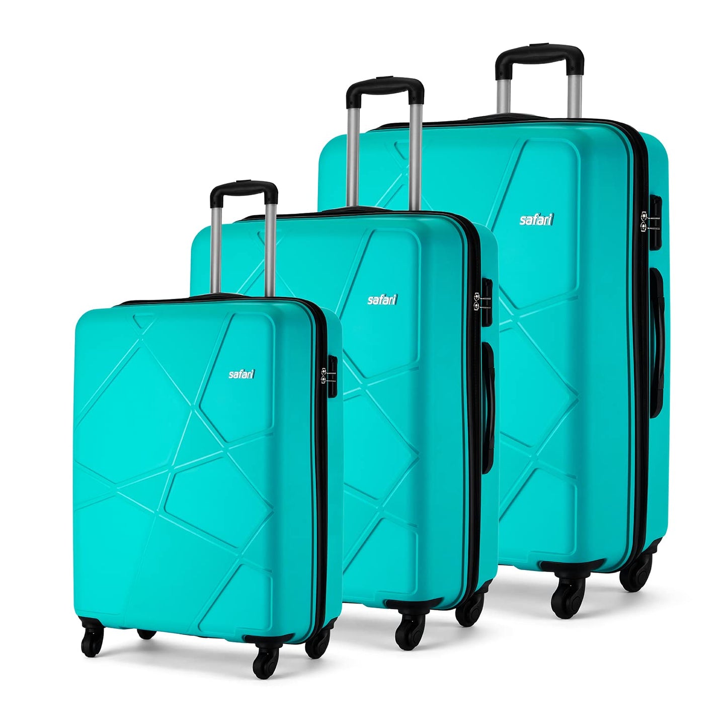 Safari Pentagon Set of 2, Cabin & Checkin Trolley Bags Hard Case Polypropylene 4 Wheels 360 Degree Wheeling System Luggage, Travel Bags, Suitcase for Travel, Trolley Bags for Travel, Dusk Green