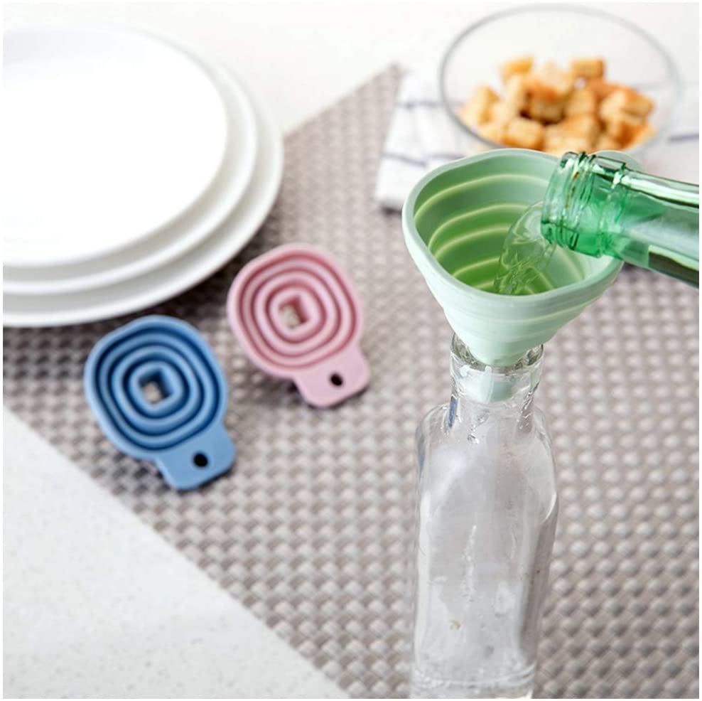 Flexible Silicone Foldable Kitchen Funnel for Liquid / Powder Transfer Hopper Food (Small) - Springkart 