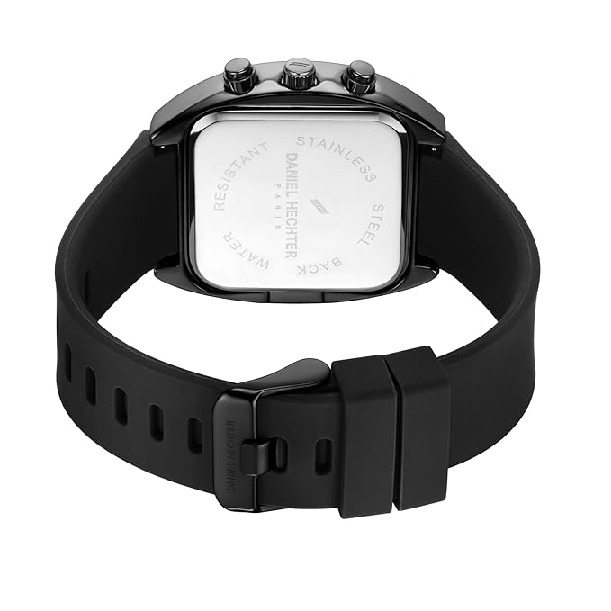 Daniel Hechter Paris Bercy Collection Modern Multi Functional Watch for Men with Square Dial and Silicon Band-DHM1001