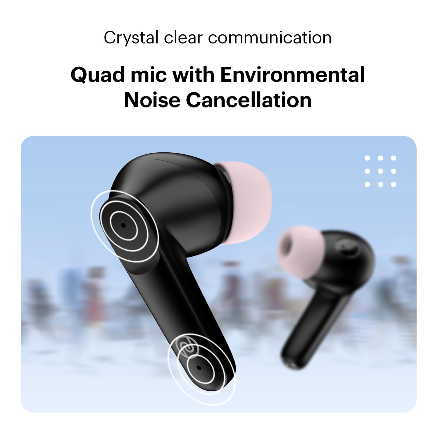Noise Buds VS104 Truly Wireless Earbuds with 45H of Playtime, Quad Mic with ENC, Instacharge(10 Min=200 Min), 13Mm Driver, Low Latency, BT V5.2 (Charcoal Black)