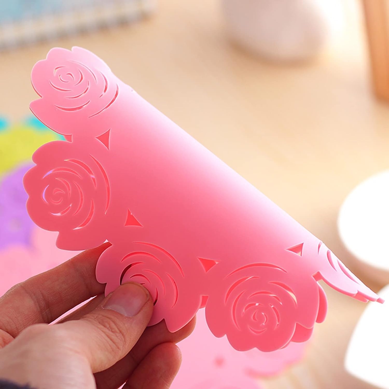 Multifunctional Placemat: Plate & Cup Mat in One (Rose/Circular) - Springkart 