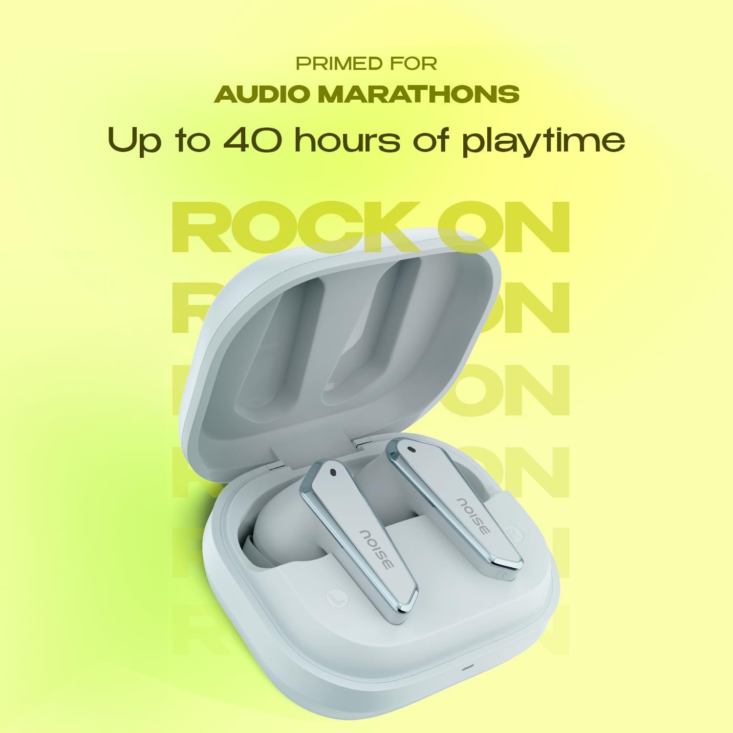 Noise Buds N1 Truly Wireless Earbuds with Chrome Finish, 40H of Playtime, Quad Mic with ENC, Ultra Low Latency Gaming (Up to 40 Ms), Instacharge(10 Min=120 Min), Bluetooth V5.3(Ice Blue)