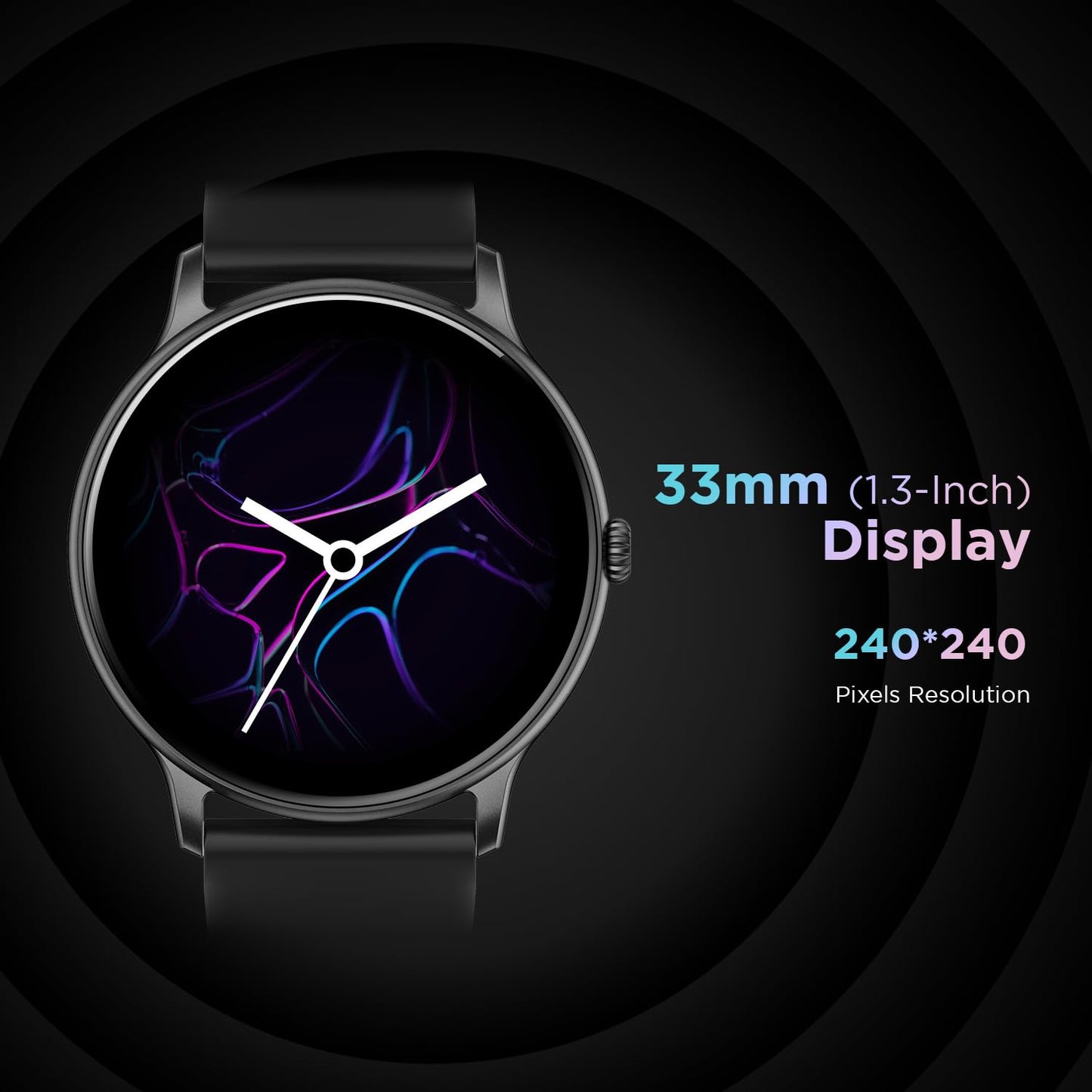 Fire-Boltt Phoenix Smart Watch with Bluetooth Calling 1.3,120+ Sports Modes, 240 * 240 PX High Res with SpO2, Heart Rate Monitoring & IP67 Rating (Black) - Springkart 