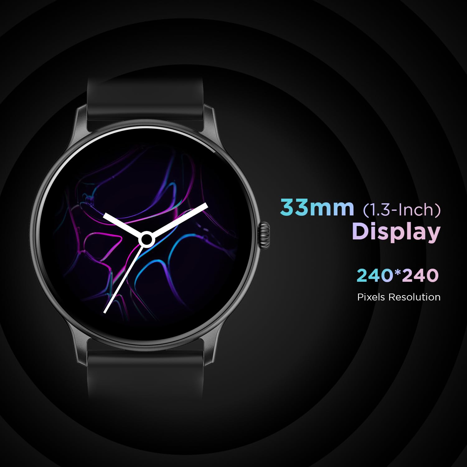 Fire-Boltt Phoenix Smart Watch with Bluetooth Calling 1.3,120+ Sports Modes, 240 * 240 PX High Res with SpO2, Heart Rate Monitoring & IP67 Rating (Black) - Springkart 