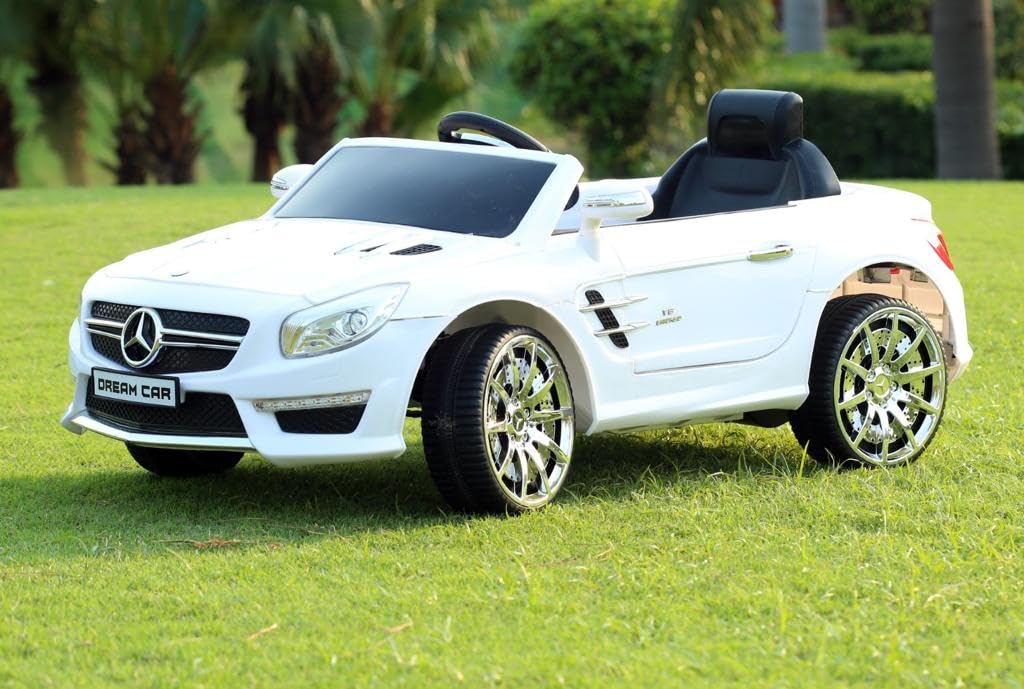 Kids MERC Battery car for Kids | Battery Operated Jeep for 1 to 7 Year | Electric Ride on-Dual Control Mode, Swing Function, Led Lights, with Seat Belts | (White)