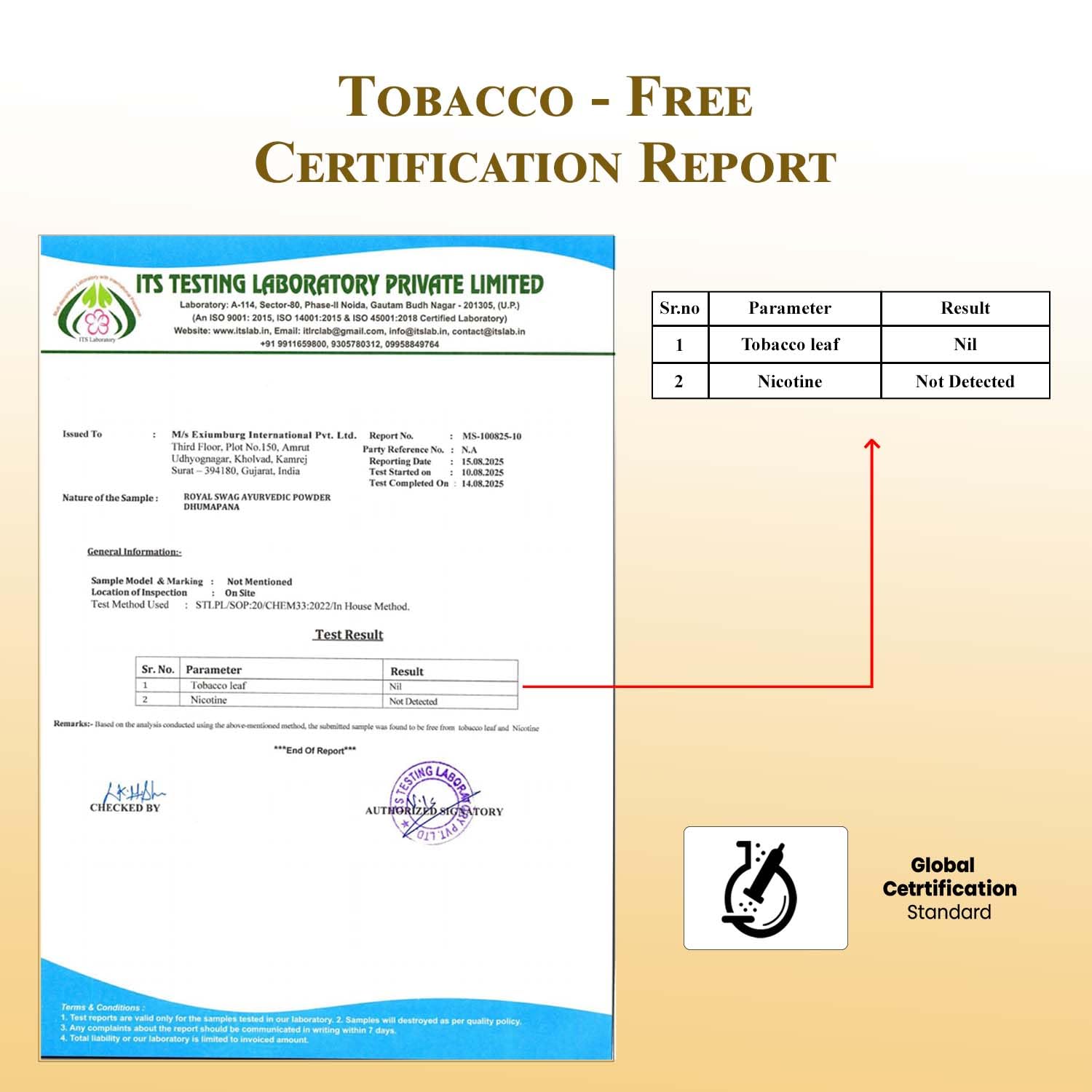 Royal Swag Ayurvedic Herbal Cigarette 100% Tobacco-Free and 100% Nicotine-Free 10 Sticks - | Smoking Cessation