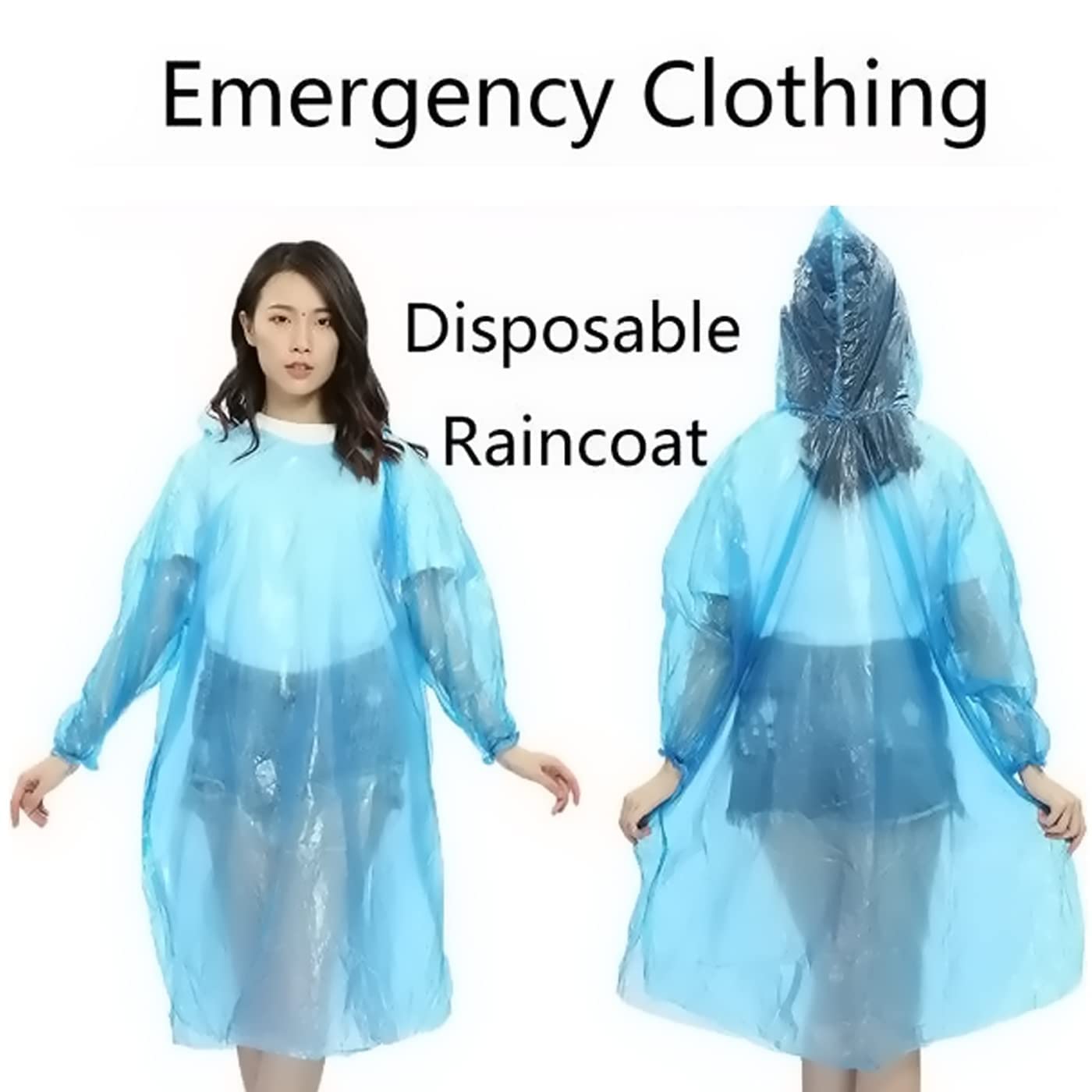 Portable Adult Rain Coat, Raincoat Waterproof Button Cardigan Portable Raincoat Adult Outdoor Traveling Plastic Material Raincoat/Rain wear/Rain Suit for Outdoor Accessory (1pc) - Springkart 