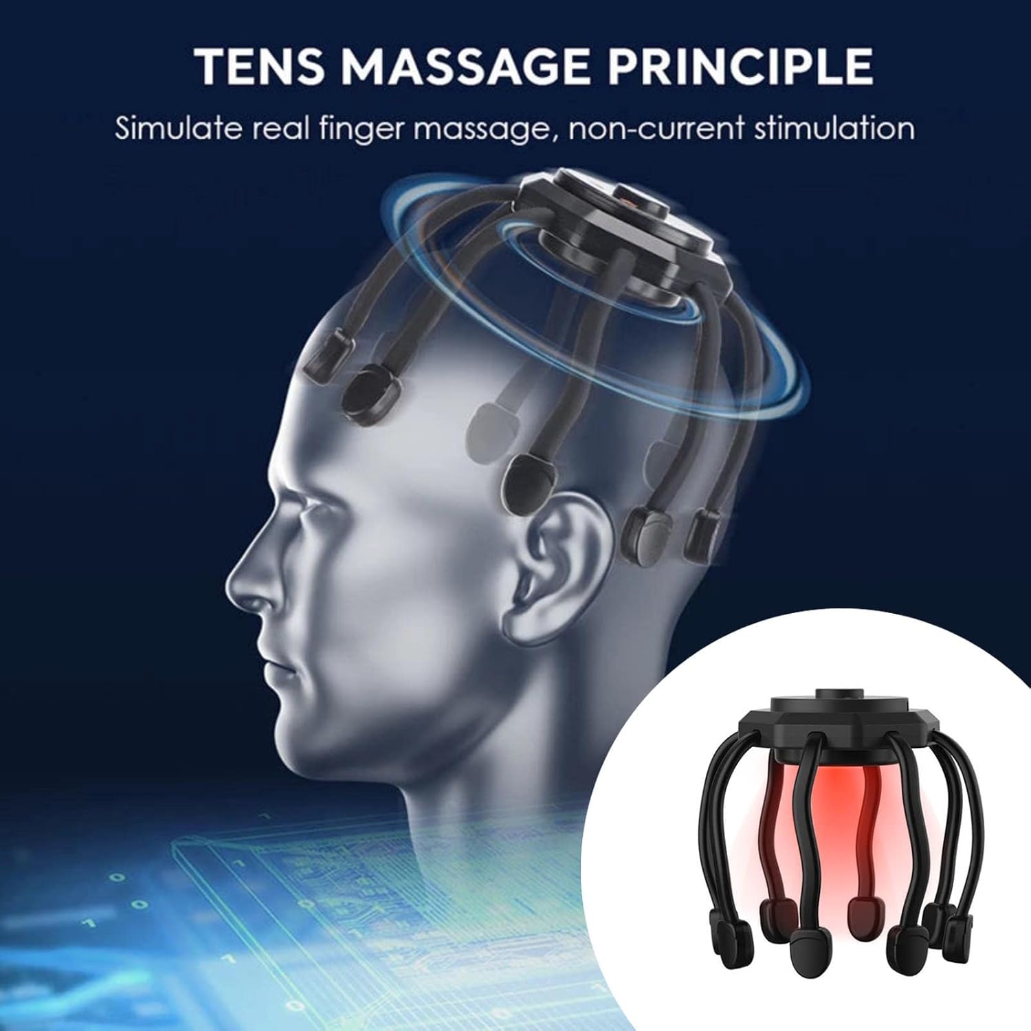 Ultra Scalp Massager - Electric Scalp Head Massager With 3 Modes, 360 Degree High-Frequency Contact, Octopus Claw Scalp Massager For Deep Relaxation, Hair Stimulation,(Black)