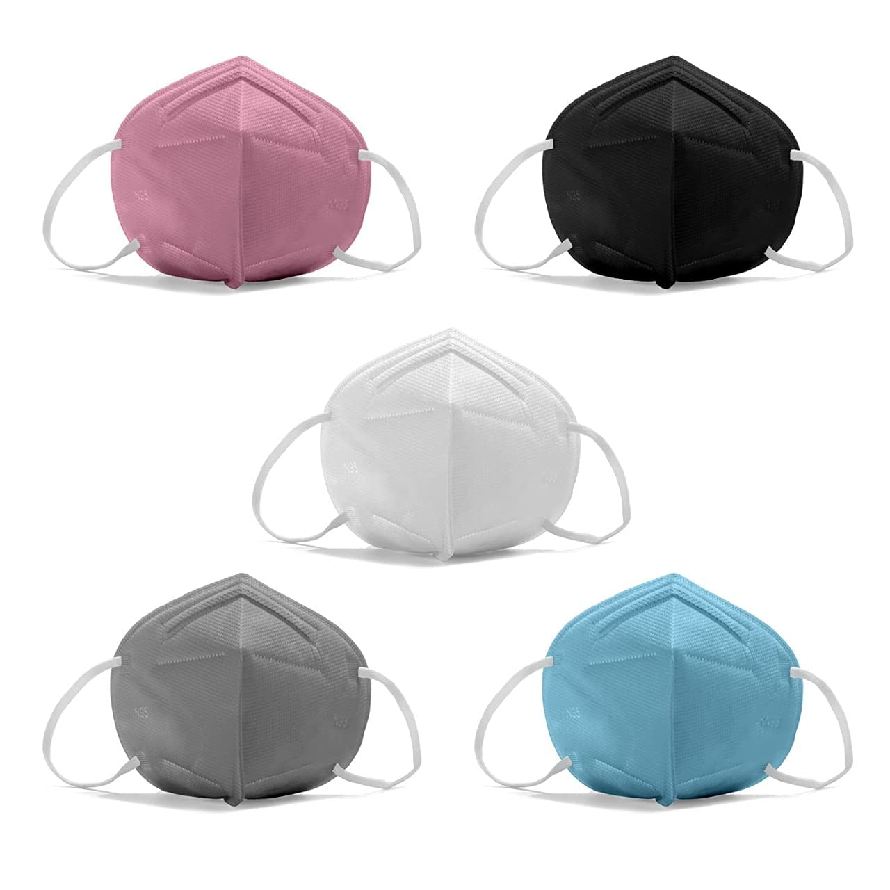 Sassoon® BIS Approved N95 Face Mask for Men & Women (Multi, Pack of 5) - Anti Pollution Cotton Reusable & Washable Mask with 6 Layer Protection, Comfortable ear bands & adjustable nose clip - Springkart 