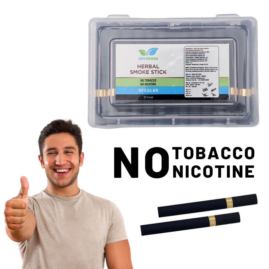 Herbals Regular Flavour Cigarette, Tobacco and Nicotine Free Herbal Smoke Sticks - 1 Packet (25 Sticks)
