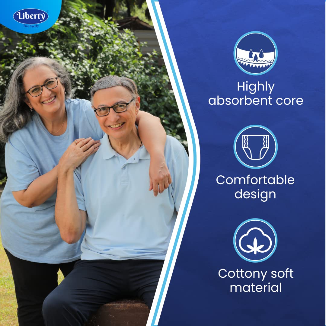 Liberty Eco Adult Diaper Pants, Large (L) 20 Count, Waist Size (75-140cm | 30-55 inches), Unisex, High Absorbency, Leak Proof, Overnight Protection, Pack of 1 - Springkart 