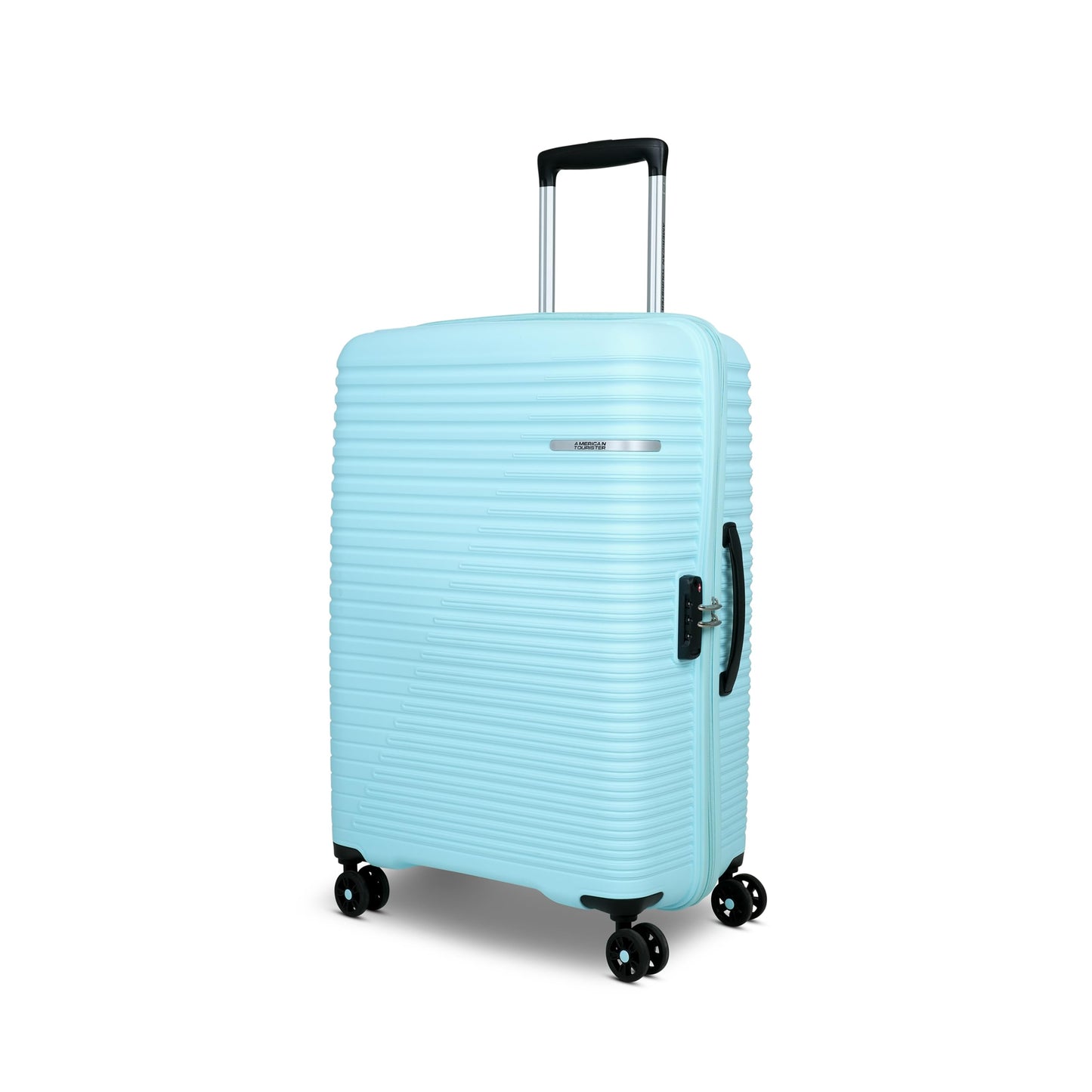 American Tourister Liftoff+|Medium Size Check-in Spinner Trolley Bag (67 cm) for Travel|360° 8 Wheel Travel Luggage|Hard Case Polypropylene (PP) Suitcase|Mounted TSA Lock|Seafoam Blue