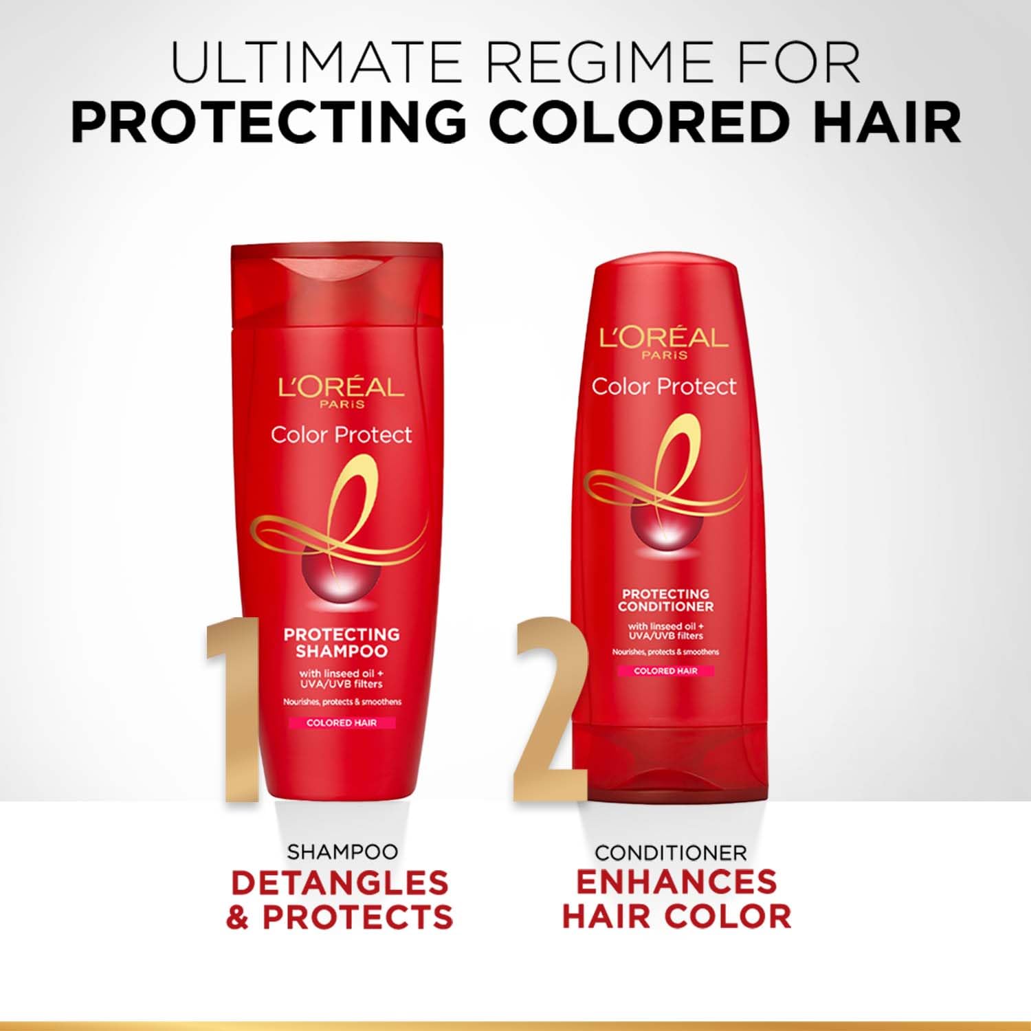 L'Oreal Paris Shampoo, Vibrant & Revived Colour, For Colour-treated Hair, Protects from UVA & UVB, Colour Protect, 340 ml - Springkart 