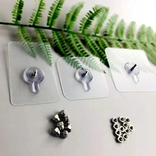 20 Pcs Nail Free Wall Hook Seamless Screw Adhesive Non-Trace No Drilling for Bathroom - Springkart 