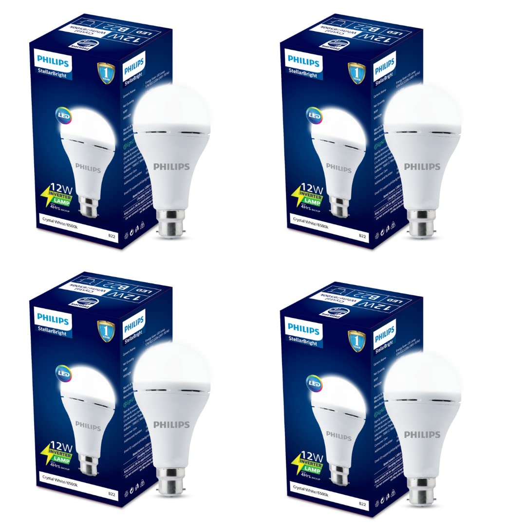 Philips 12W Emergency Bulb | Rechargeable Emergency Bulb for Power Cuts | Backup : 4hrs, Cool Day Light,Pack of 1