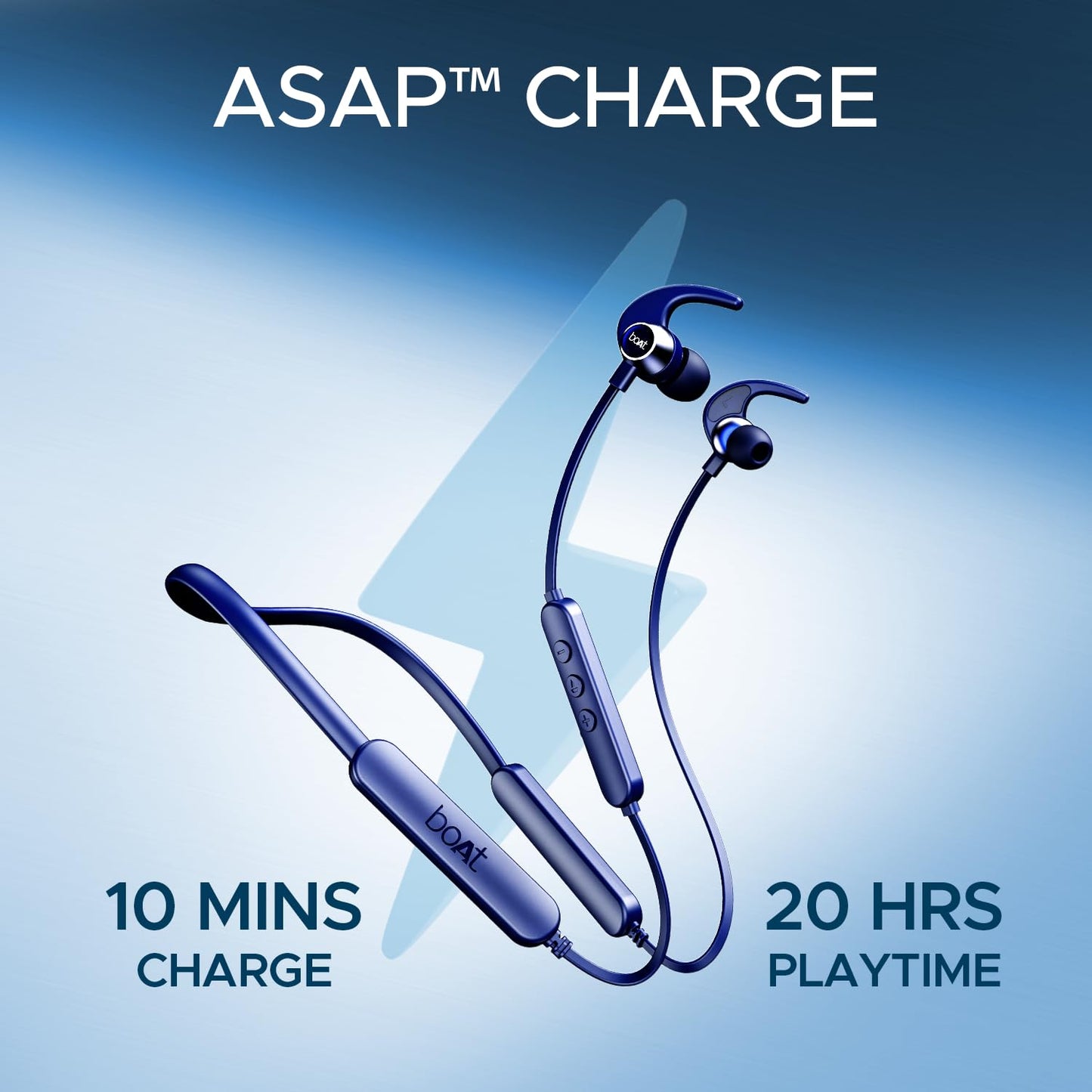 boAt Rockerz 255 Pro+, 60HRS Battery, Fast Charge, IPX7, Dual Pairing, Low Latency, Magnetic Earbuds, in Ear Bluetooth Neckband, Wireless with Mic Earphones (Navy Blue) - Springkart 