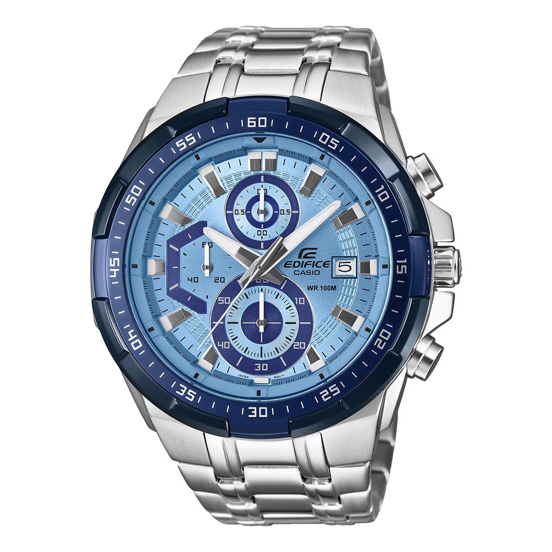 Casio Edifice EFR-539D-1AVUDF Analog Black Dial Men Watch Silver Metal Strap (EX191)