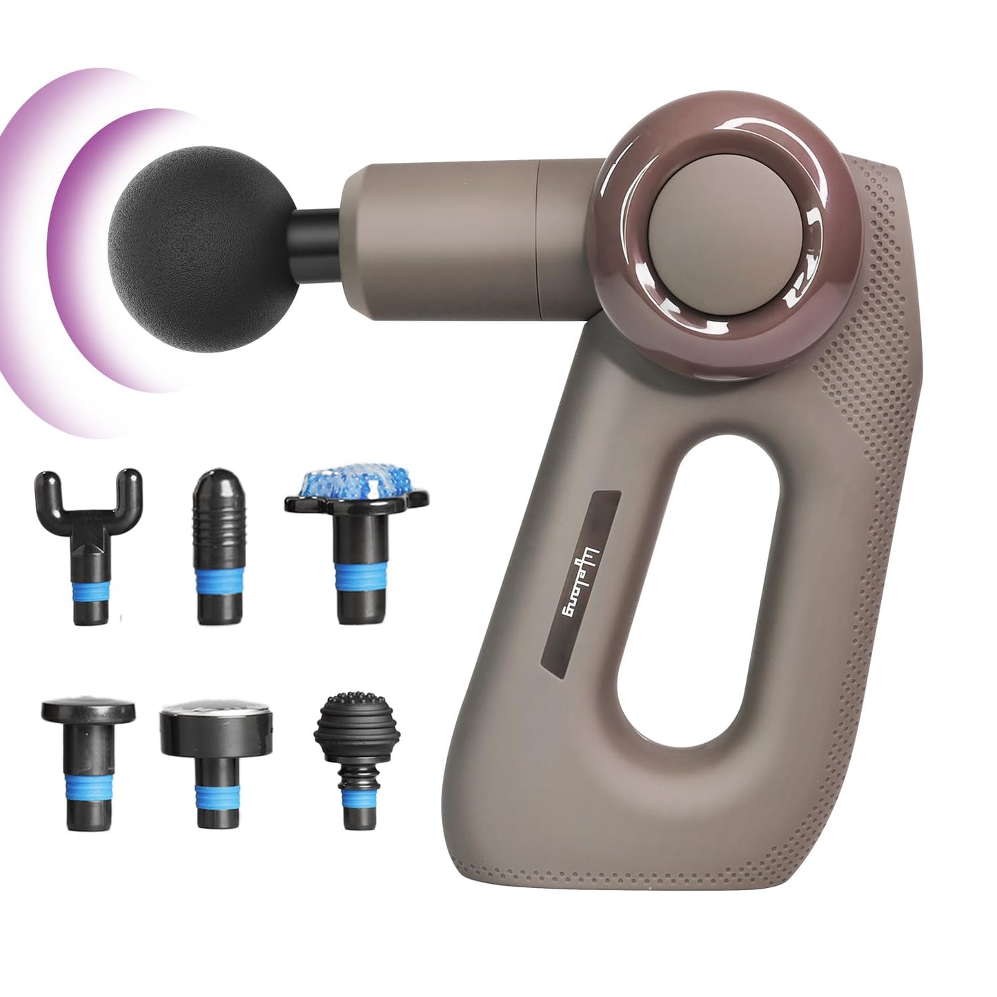 Lifelong Gun Massager Machine for Pain Relief - Body, Neck, Shoulders, Back, Arms & Feet Massager - 6 Speed Settings -7 Heads Attachment (LLGM109, Black) - Springkart 