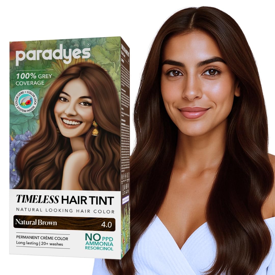 Paradyes Black Cherry Timeless Hair Tint, Permanent Crème Hair Colour for Natural-Looking Results, Complete Grey Coverage, Long-Lasting Formula Free from PPD, Ammonia, & Resorcinol, 3.6 Black Cherry