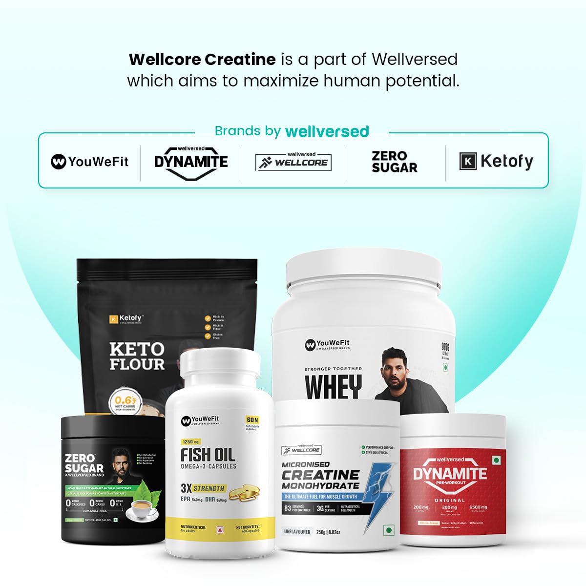 Wellcore - Pure Micronised Creatine Monohydrate,Tropical Tango (122g, 33 Servings), Rapid Absorption, Enhanced Muscle Strength & Power, Fast Recovery,Increased Muscle Mass