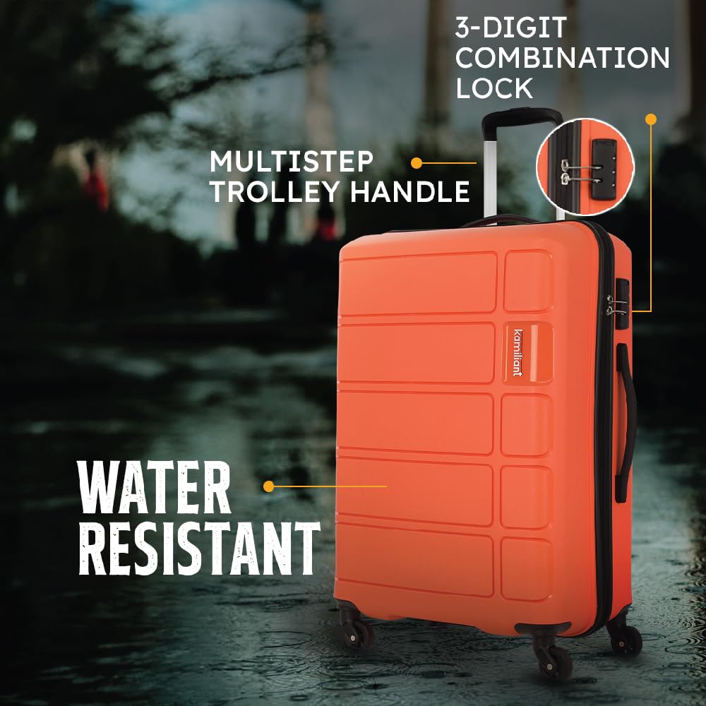 Kamiliant American Tourister Polypropylene Kam Harrier Sp78Cm Orange Spinner Suitcase, Medium