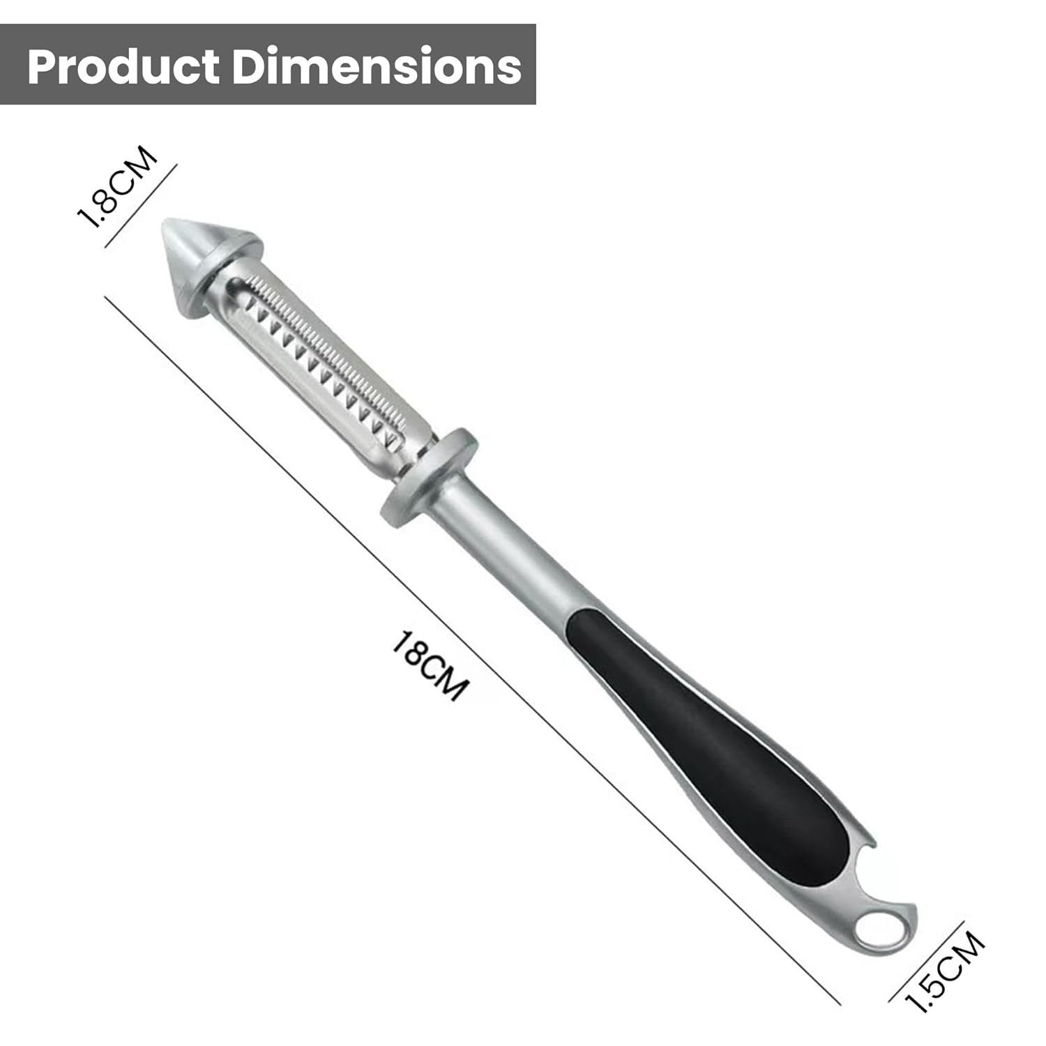 Storite Stainless Steel Peeler for Vegetables and Fruits, 5 in 1 Multifunctional Peeler with Bottle Opener Function for Kitchen, Versatile & Durable Vegetable Peeler for Salad Preparation - Silver - Springkart 