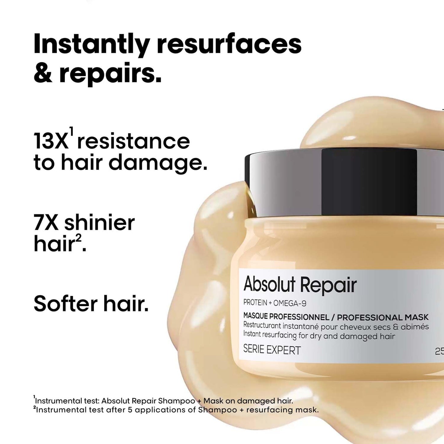 L'Oréal Professionnel Absolut Repair Mask for Dry & Damaged Hair - 250ml | Professional mask for Strengthening and Repairing Hair, With Protein & Omega-9, For Men & Women - Springkart 