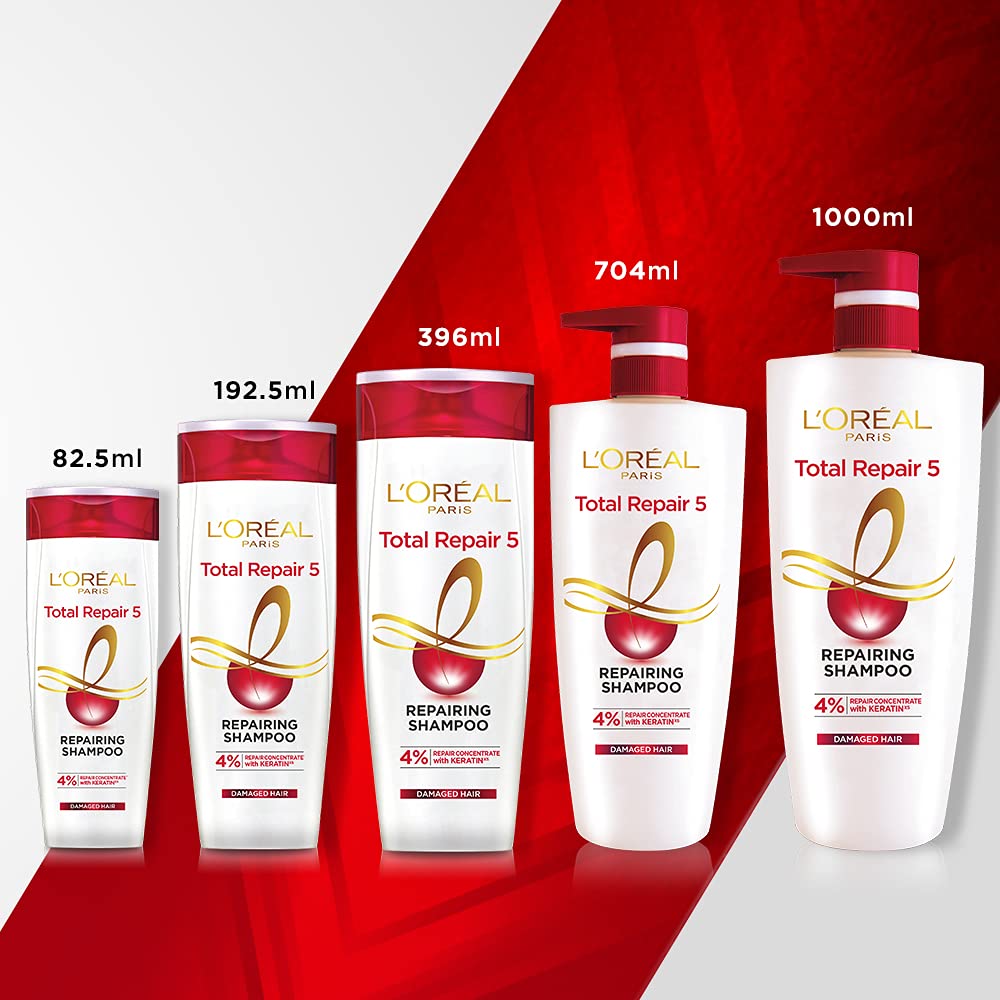 L'Oreal Paris Total Repair 5 Shampoo, 640ml (With 10% Extra) - Springkart 