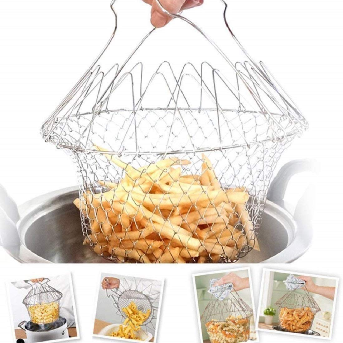 Foldable Strainer Chef Basket - Springkart 
