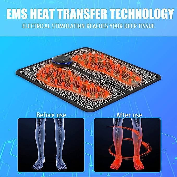 EMS Foot Massager, Electric Feet Massager, Deep Kneading Circulation Foot Booster for Feet and Legs Muscle Stimulator, Folding Portable Electric Massage Machine (Mix Design) - Springkart 