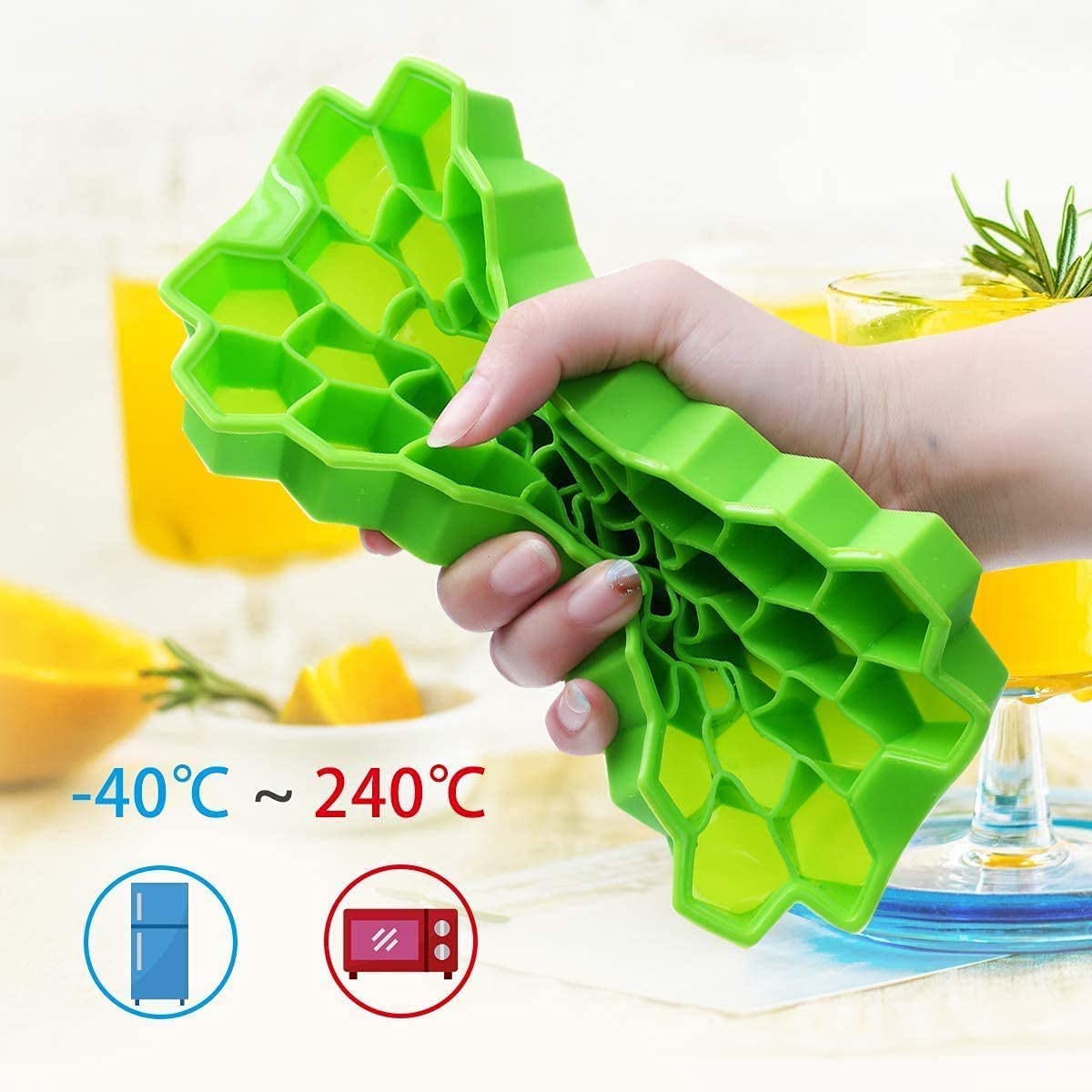 Flexible Silicone Ice Cube Tray, 37 Small Cubes , Fridge Use - Springkart 
