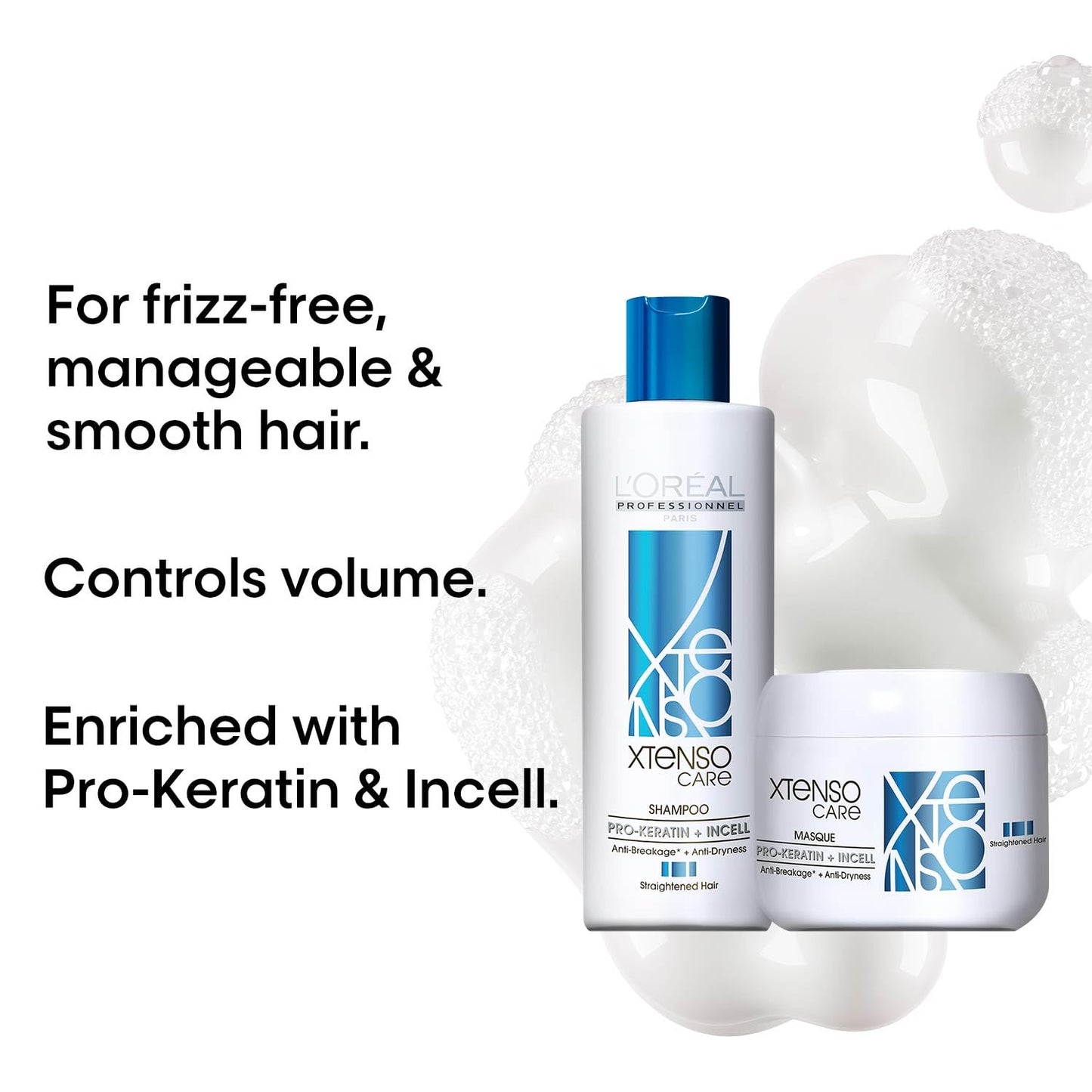 L'OREAL PROFESSIONNEL PARIS Xtenso Care Shampoo For Straightened Hair, 250 Ml |Xtenso Care Mask, 196 Gm | Shampoo & Mask For Starightened Hair, Pack Of 1 - Springkart 