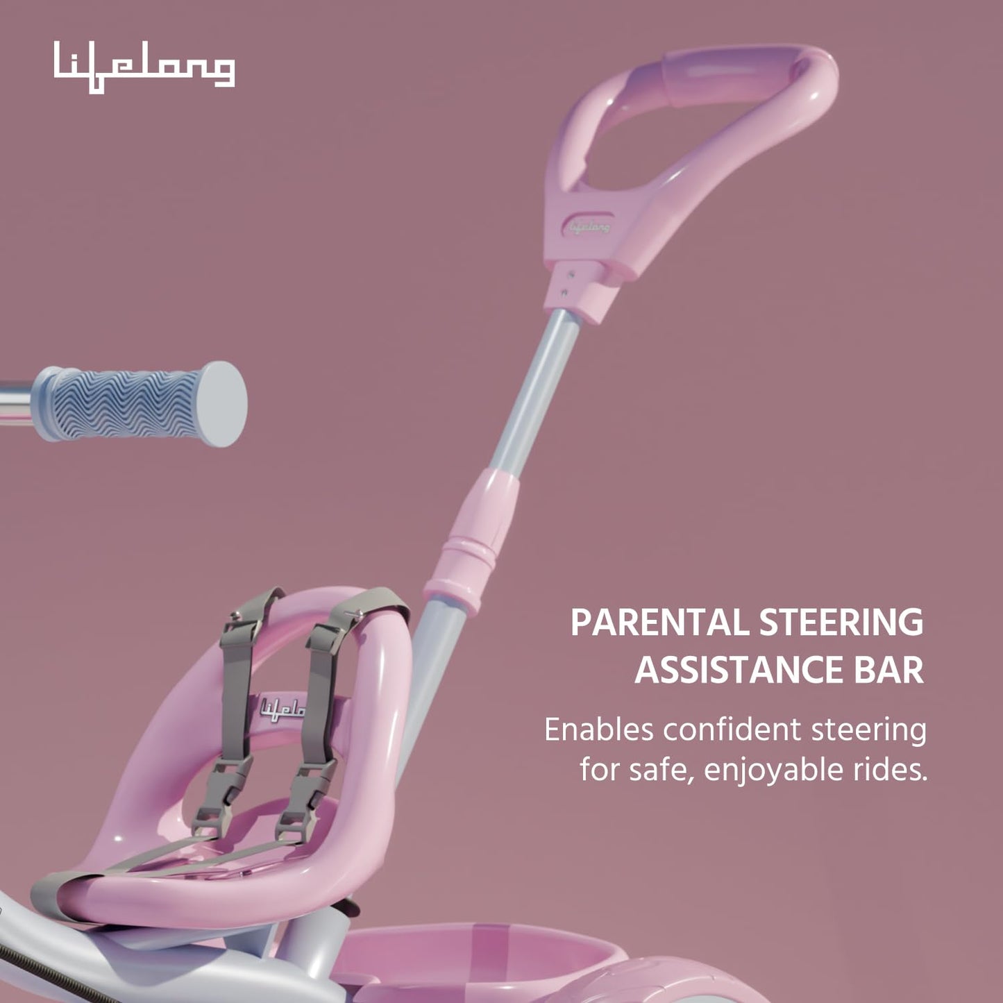 Lifelong Trike Cycle for Kids Cycle 2-5 Years - Tricycles for Boy & Girl - Baby Cycle - Bicycle for Kids - Bike with 3 EVA Wheels, Bell & Basket -Durable Tricycle with Parental Control - Springkart 